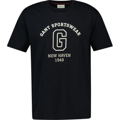 Gant T-Shirt Graphic 1949 New Haven Pattern Crew Neck Zwart / male