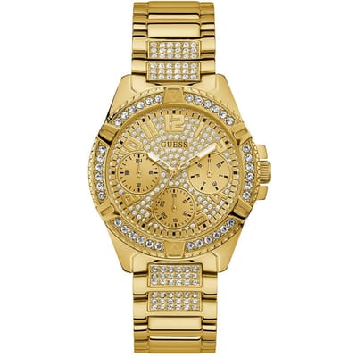 Guess W1156L2 Dames Gouden Horloge Met Kristallen