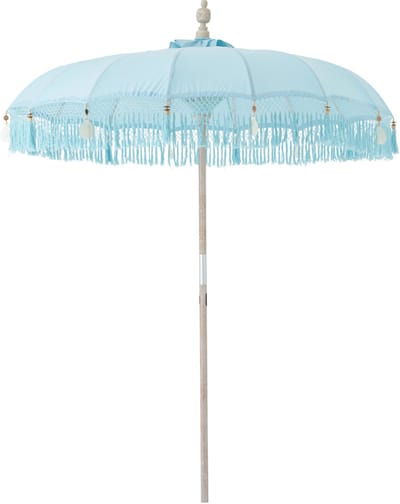J-Line parasol Bobbi - hout/katoen - lichtblauw