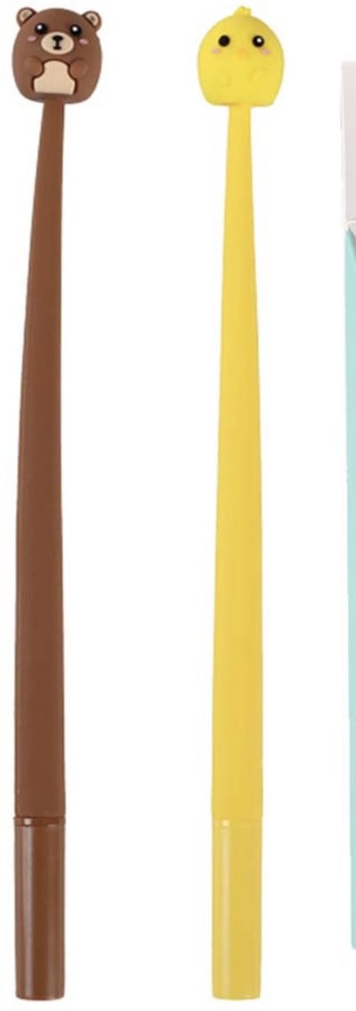iTotal Set van 2 Flexible Shake Gel Pen 0.5mm “BEAR” & “PIO PIO” 2x17gr Blauwe inkt.