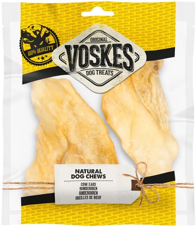Voskes Hondensnacks Runderoren - 12 x 2 stuks - Voordeelverpakking