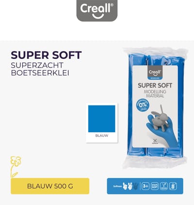 Creall - Supersoft Boetseerklei - Blauw - 500 Gram - glutenvrij - gemaakt in Nederland