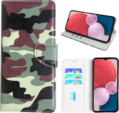 Hoesje geschikt voor Samsung Galaxy A13 4G Bookcase met camouflage print
