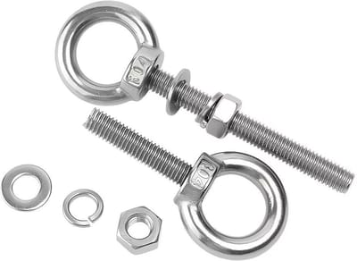 Dailygoods- Ringschroef M8 x 70 mm - Oogbout/Schroef - Zeskantmoeren - Borgringen - Platte Sluitringen - Roestvrij Staal 304