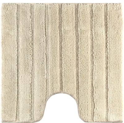 Casilin WC-mat Antislip California 59x59cm - Met Uitsparing - Vierkante Badmat - Waterabsorberend - Wasbaar en Sneldrogend - 100% Katoen - Beige