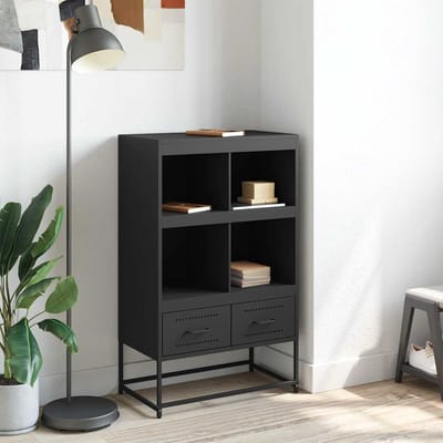 vidaXL - Hoge - kast - 68x39x111,5 - cm - staal - zwart