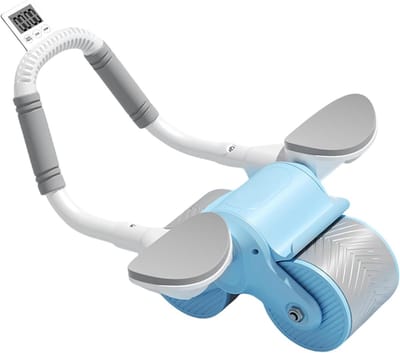 Buikspierwiel - Ab roller - Buikspieren trainen - Automatische terugslag - 43 x 39 x 255 cm - Blauw