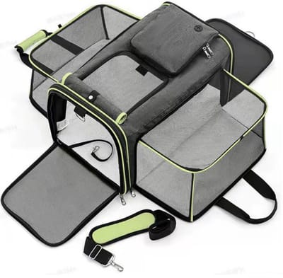 BlueTime ® - Uitklapbare Hondentas & Kattentas - Draagtas Hond - Draagtas Kat - Transporttas Hond - Transporttas Kat - Reistas Hond - Reistas Kat - Draagzak Hond - Draagzak Kat -- Dog Carrier - Cat Carrier - Pet Travel Carrier - Katten Reismand