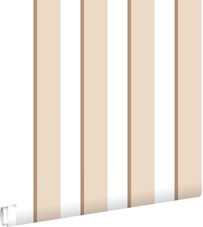 ESTAhome behang strepen beige en wit - 50 x 900 cm - 131906