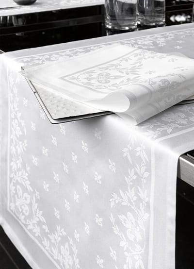 De Witte Lietaer Lilium Tafelkleed 160 x 260 cm - damast katoen/wit