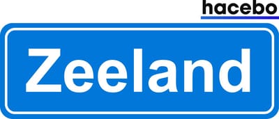 Hacebo - Plaatsnaam Sticker - 29x10 CM - Zeeland sticker - Verkeersborden sticker - grappige cadeaus - Zeeland
