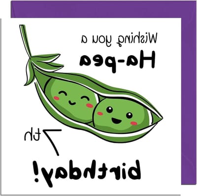 Verjaardagskaart - Wenskaart - Feestelijke Groeten - Gedrukt in Engeland - 145 x 145mm - Erwt