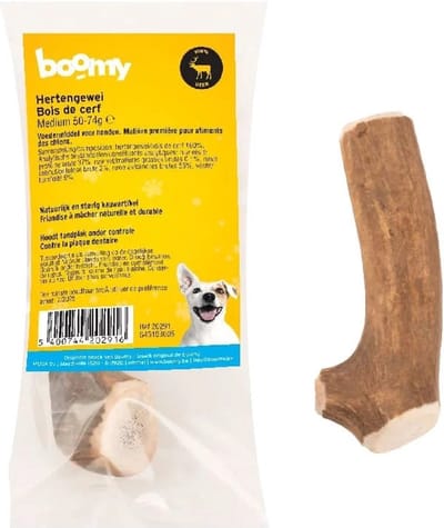 Boomy - Hertengewei - Hypoallergene hondensnacks - Natuurlijke kauwsnacks - Kauwstaaf hond - Kauwbot - 50 tot 74g