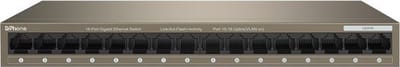 DrPhone OptiNet – 16 Poorten Gigabit Ethernet Switch – Energiebesparende Ethernet Switch – 6Kv Schokbestendige Ethernet Switch – Grijs