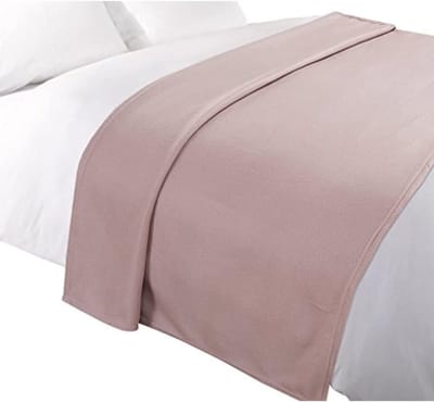 Grote, warme polarfleece sprei in zachte heidekleur - 120 x 150 cm
