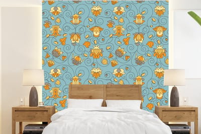 Behang - Fotobehang Patronen - Vintage - Bloemen - Breedte 220 cm x hoogte 240 cm