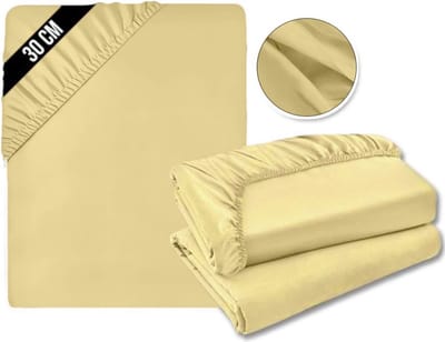 MKSS® Matrasovertrek 180x200 - Hoeslaken - Matrashoes - Super Zacht - Geel