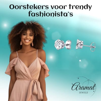 Aramat Jewels | Oorbellen | Stalen Oorstekers met Transparante Zirkonia - Rond | 6mm | | | Staal | Kinderen, Volwassenen | Verkleurd niet