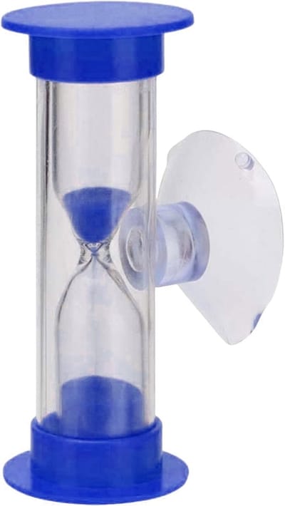 Tandpoetsen Zandloper - Kindertimer - Efficiënt Tijdbeheer - Met Zuignap - 6cm Hoog - Blauw