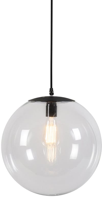 QAZQA pallon - Moderne LED Smart Hanglamp incl. wifi - 1 lichts - Ø 35 cm - Transparant - Woonkamer | Slaapkamer | Keuken