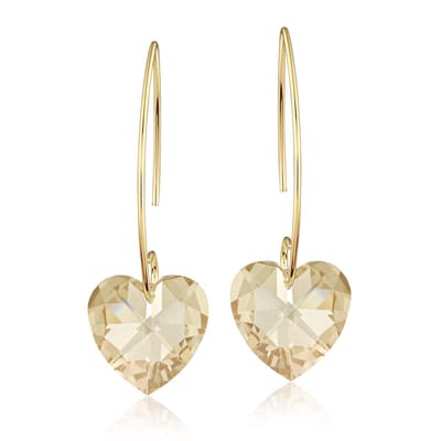 Montebello Oorbellen Pippa HG51 - Swarovski Hart - 925 Zilver Verguld - Ø14mm - 40mm