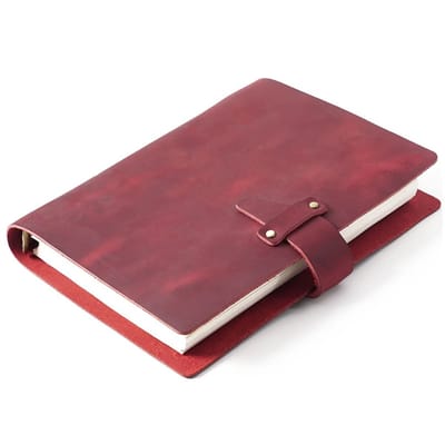 Rustiek Notitieboek - Spiraal Dagboek Schetsboek - Schrijven Plannen Vastleggen - Handgemaakte Luxe Omslag - A5 Formaat - Bruin Koffie