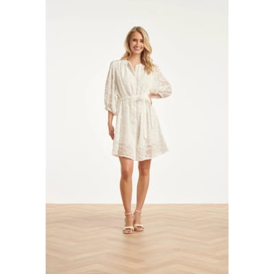Smashed Lemon Jurk met abstracte structuurstof |