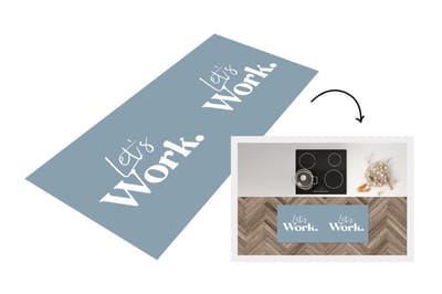 Keukenloper - Loper keuken - Motivatie - Werk - Quotes - Blauw - 120x50 cm - Keukenloper vinyl
