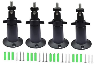 Verstelbare Metalen Wandbeugel voor Beveiligingscamera's - Binnen/Buiten - Aluminium Legering (4 Stuks, Zwart)