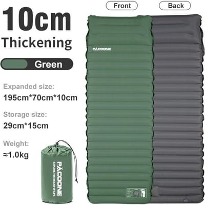 Ultralicht Zelfopblazend Luchtbed Verdikt Slaapmat Splicing Opblaasbaar Bed Strand Picknickmat Camping Tent Luchtmatras groen
