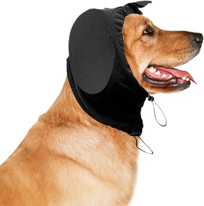 Oorbeschermer Hond - honden oorbeschermer - Hondenoorkappen met geluidsdemping 32dB - Veiligheidshondenoor met ruisonderdrukking - Gehoorbescherming voor vliegtuigen, vuurwerk, reizen en onweer - S - zwart