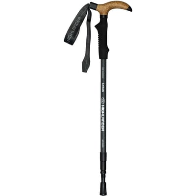 Highlander wandelstok (enkel) Arran T-handgreep Twist-Lock - Zwart