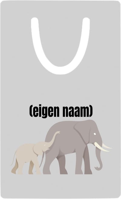Hacebo® - olifant en kleine met eigen naam metalen boekenlegger - Olifant - dieren liefhebber - iemand die houdt van olifanten - verjaardag - cadeau - kado - geschenk Bladwijzer boekenleggers - 7.6 cm x 5cm