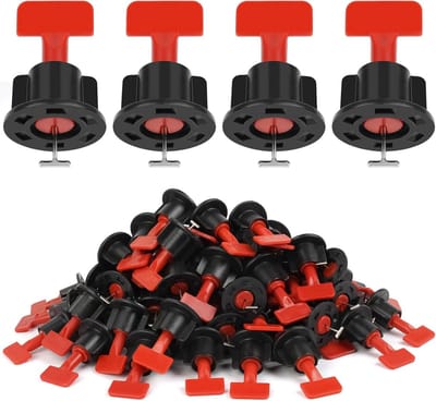 Tegelnivelleringssysteem 1,5 mm - 80-delige set met herbruikbare afstandhouders en tegelgereedschap