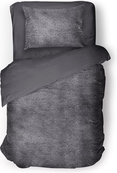 Eleganzzz Dekbedovertrek Flanel Fleece - Dark Grey - Dekbedovertrek 140x200/220cm - 100% flanel fleece - Eenpersoons dekbedovertrekken - 140x220cm - Fluffy Dekbedovertrek - Effen Dekbedovertrek