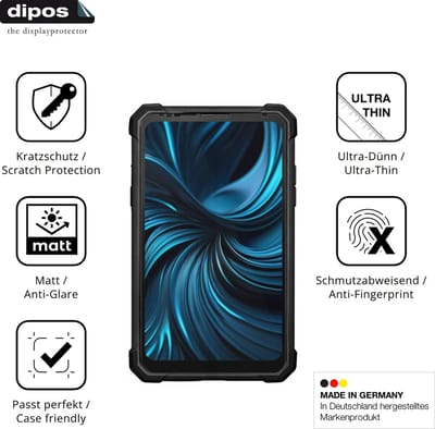 dipos – 2x Matte Beschermfolie geschikt voor JCB Max T1 | Krasbestendige & antireflecterende Screenprotector Ultra-Thin