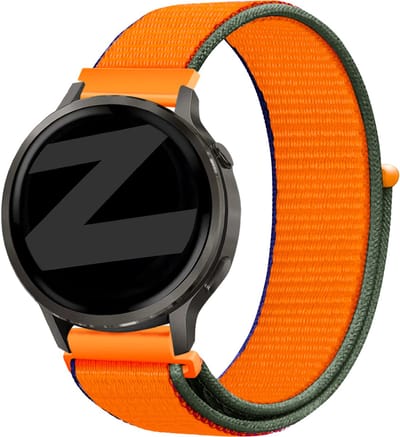 Bandz Nylon loop bandje (18mm) - Geschikt voor Garmin Vivoactive 4s / Vivomove 3s / Venu 2s / Venu 3s / Forerunner 255s / Forerunner 265s / Venu 4 - 41mm - Kumquat