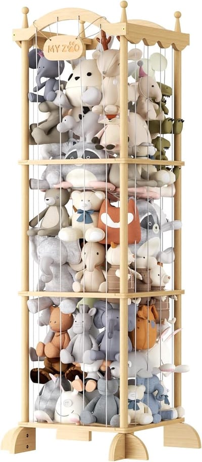 Opbergkast Kinderen - Houten Kist - Speelgoed Opbergen - Unieke Kasteelvorm - 134x43x43cm - Natuurlijk