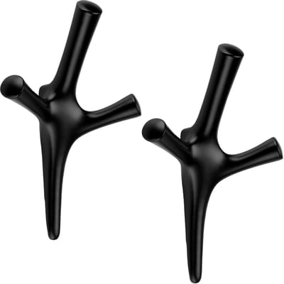 SOTECH 2 stuks Driedubbele haken TRICO zwart mat 157 x 106 x 60 mm met onzichtbare bevestiging Jashaken uit de BlackLine collectie