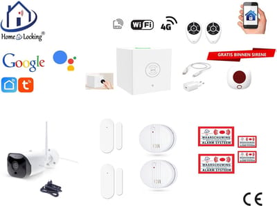 Draadloos beveiligingsbox werkt met wifi en met spraak gestuurde apps. ST01C-29