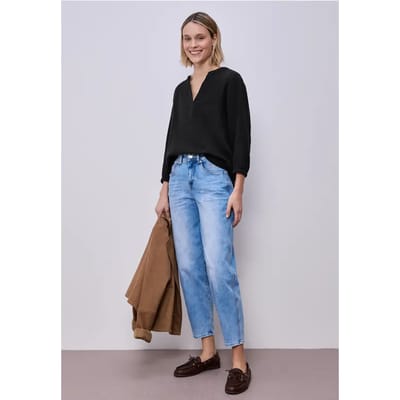 3/4-mouwen blouse in mousseline kwaliteit