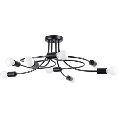 Sollux Lighting Kroonluchte Levar - E27 - zwart - staal - 28x58x58cm