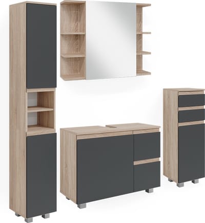 Vicco J-Shape Badkamermeubel set – 4 delen Sonoma