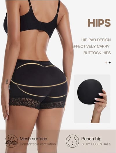 De Millennials - Butt lifter M | Shapewear voor billen,buik Zwart | Corrigerend ondergoed | Seamless ondergoed | Dames |Afslankbroek |High waist ondergoed | Ultradun |Tummy control | slipje met vulling | volle billen |