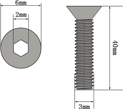 M3 x 40 mm Verzonken kopschroeven met binnenzeskant (25 stuks) - DIN 7991 - ISO 10642 Verzonken kop schroeven - schroefdraadschroeven - volledige schroefdraad - roestvrij staal A2 V2A - roestvrij