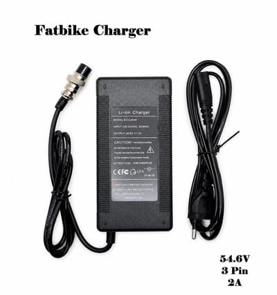Eisenz Fatbike Acculader 54.6V 2A – 3-Pins 12MM Oplader – E-bike / Fatbike Charger – Veilig & Betrouwbaar – EZ-CA004