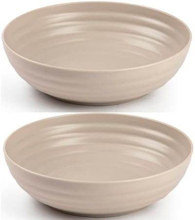 Plasticforte Kommetjes/schaaltjes - 4x - dessert/ontbijt - kunststof - D22 x 5.5 cm - taupe