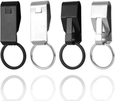 Dailygoods- Riemsleutelclip 4 Stuks - Aluminium Sleutelhanger - Sleutelringhouder - Riemsleutelhouder - Kantoorbenodigdheden - 4,7 x 1,9 cm