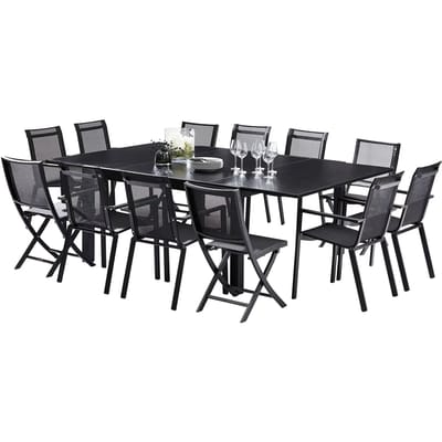 Volledig glazen tuinmeubelen Wilsa Garden Black Star T8/12+F8+C4