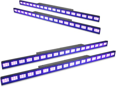 BeamZ set van 4 LCB48 LED Blacklight UV bars - 18x 3W UV LED's